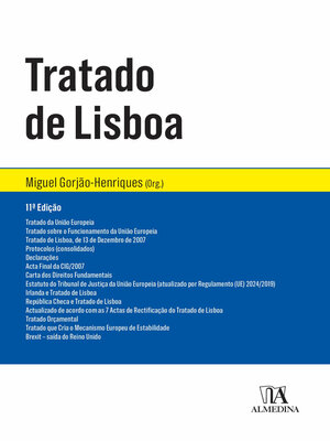 cover image of Tratado de Lisboa--11ª Edição
